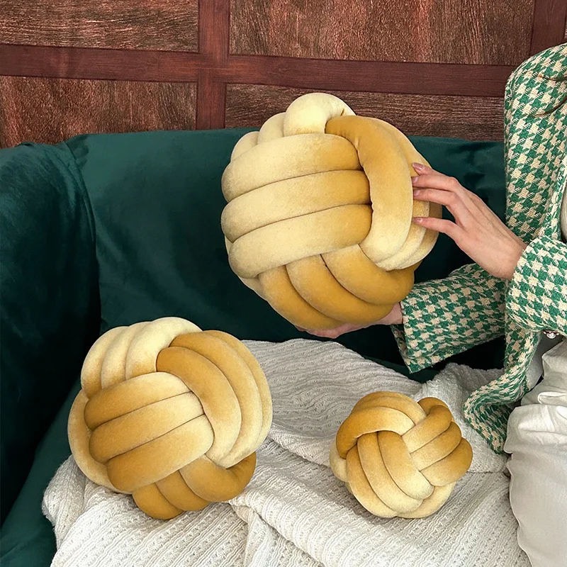 Handmade-Round-Creative-Knotted-Throw-Pillows-for-Sofa-Car-Office-Household-Decorative-Knot-Ball-Pillow-Gold-for-Home-Decor