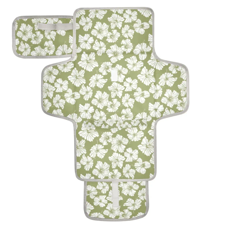 Hawaii-Hibiscus-Customize-Waterproof-Baby-Changing-Pad-Outdoor-Folding-Newborn-Baby-Diaper-Bag-Changing-Mat-for-Boys-and-Girls