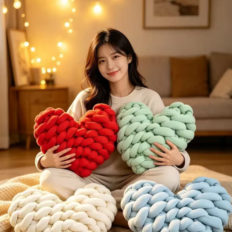 Heart-Decorative-Pillows-for-the-Living-Room-Love-Pillow-Cushion-Home-Decor-Knot-Heart-Pillows