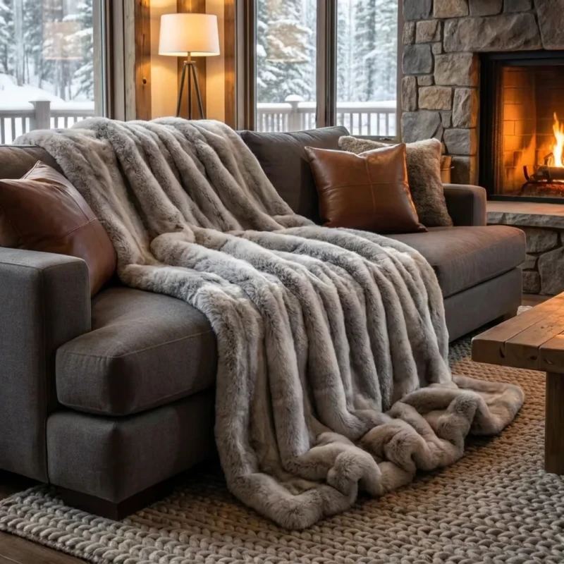 Heavy-2-Ply-Fluffy-Faux-Fur-Comfortable-All-Season-Hug-Sleep-Blanket-King-Size-Double-Bed-Winter-Throws-Home-Decor