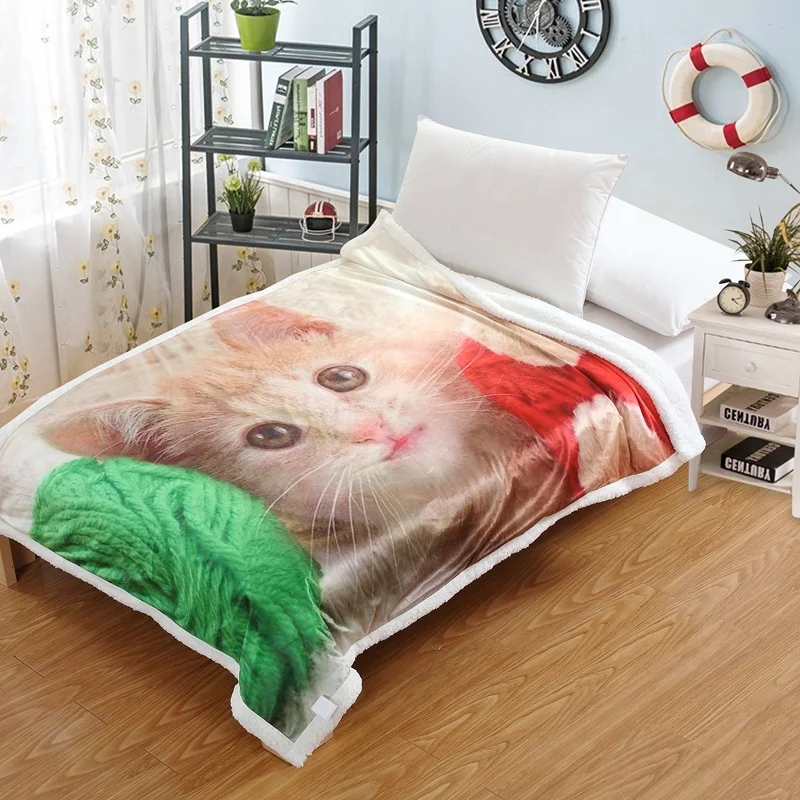 Heavy-Korean-100-Polyester-Queen-Bed-Blanket-Reversible-Black-Wolves-and-Floral-Pattern-Soft-Plush-Winter-Warm-Cover