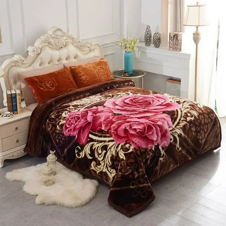Heavy-Queen-Size-Fleece-Blanket-8kg-Weighted-Velvet-Korean-Raschel-Blanket-for-Winter