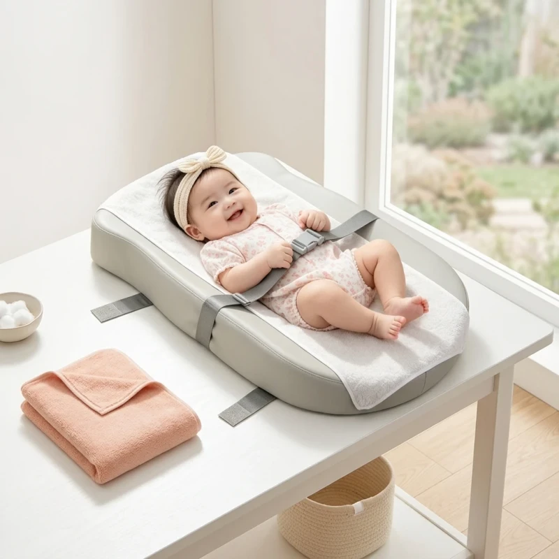 High-Density-Foam-Baby-Changing-Mat-Waterproof-PU-Leather-Diaper-Pad-With-Safety-Belt-Custom-Logo-Factory-OEM-ODM