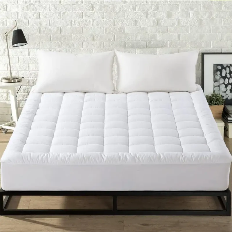 High-Quality-2inch-Thick-Pillow-Top-Queen-Size-Quilted-Hotel-Bed-Mattress-Protector-Topper