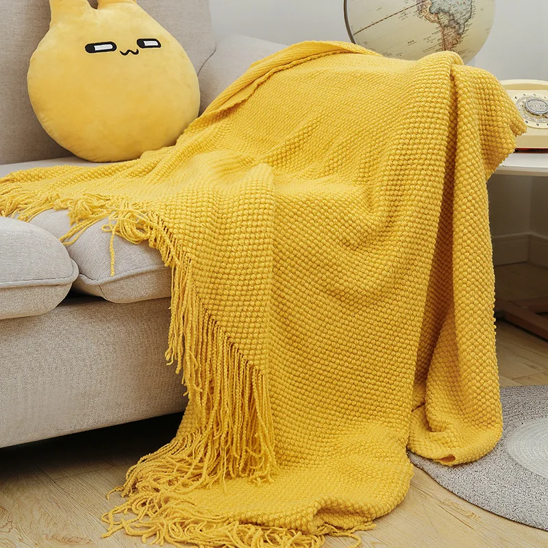 High-Quality-All-Season-Decorative-Polyester-Knitted-Light-Weight-Woven-Throw-Blanket
