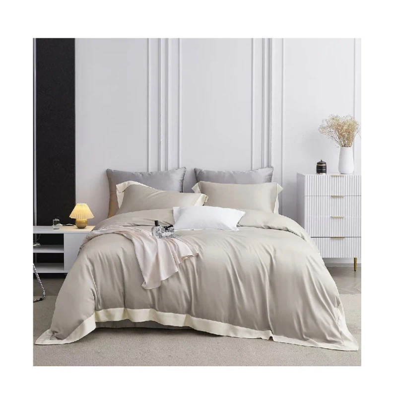 High-Quality-Beige-Pink-Bedcover-Set-Bedding-Tencel-60S-Lyocell-Comforter-Sets-Bedset-Luxury-Bed-Sheets-Bedding-Set-for-Summer