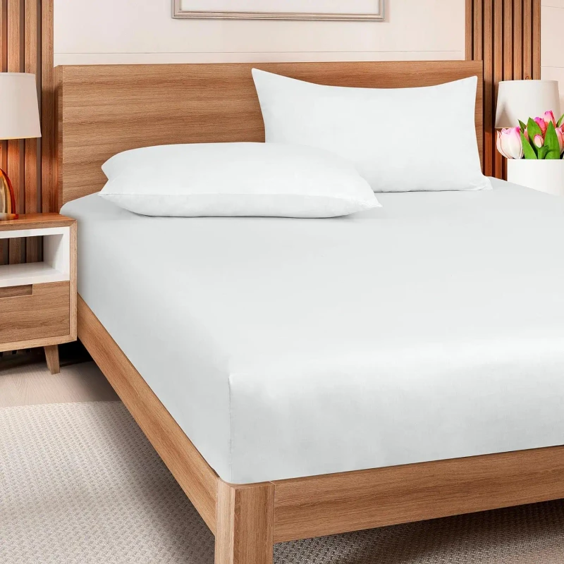 High-Quality-Breathable-Modern-White-Custom-Cotton-Single-Size-Elastic-Fitted-Bed-Sheets