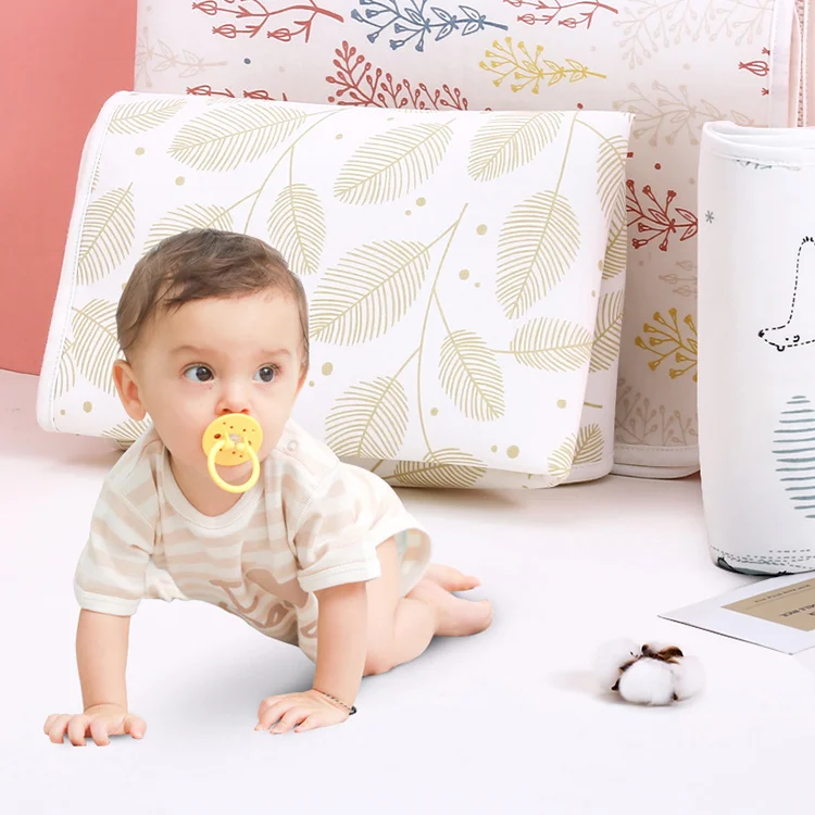High-Quality-Care-Infant-Waterproof-Cotton-5-Level-Technic-Disposable-Organic-Diaper-Change-Mat-Travel-Portable-White-Baby-Pad