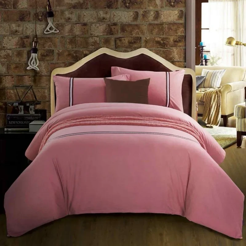High-Quality-Cotton-Comforter-Set-Flat-Fitted-Bed-Sheets-in-Queen-Twin-Sizes-Washed-Label-for-Home-Hotels-Weddings-Plain-Style