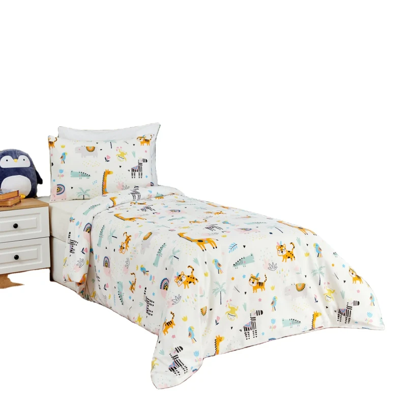 High-Quality-Customized-Cartoon-Animal-Microfiber-Four-piece-Bedding-Sets-for-Children