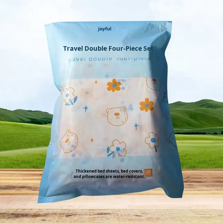 High-Quality-Disposable-Single-Bedding-Set-Bed-Cover-Set-4-Pieces-Disposable-Bed-Sheet-Set-for-Travel
