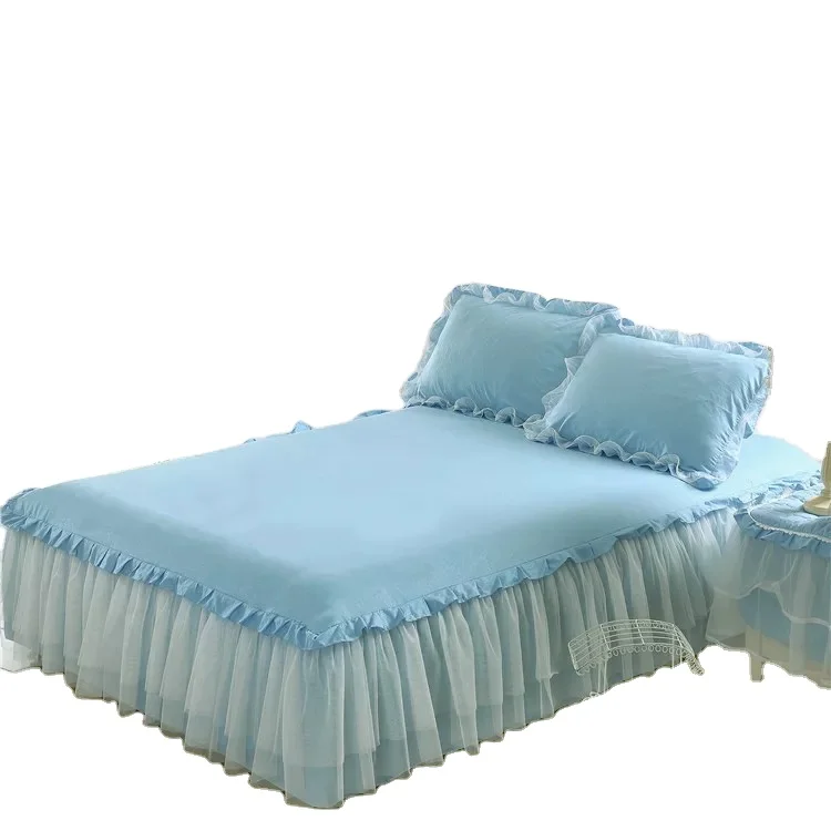 High-Quality-Eco-Friendly-100-Polyester-200TC-Lace-Solid-Pattern-Bed-Skirts-with-Customizable-Sizes-and-OEM-ODM-Available