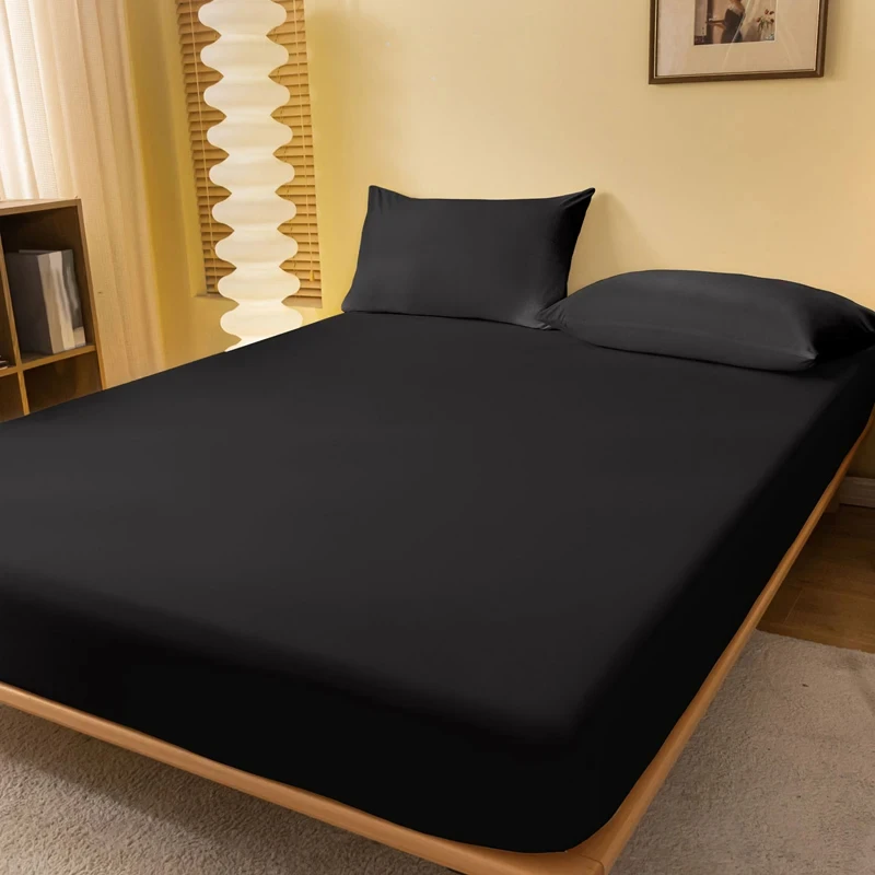 High-Quality-Fitted-Sheet-Twin-Full-Queen-Ice-Mattress-Cover-Natural-With-Elastic-Band-Bed-Sheet-Bedroom-Bedding-with-Pillowcase