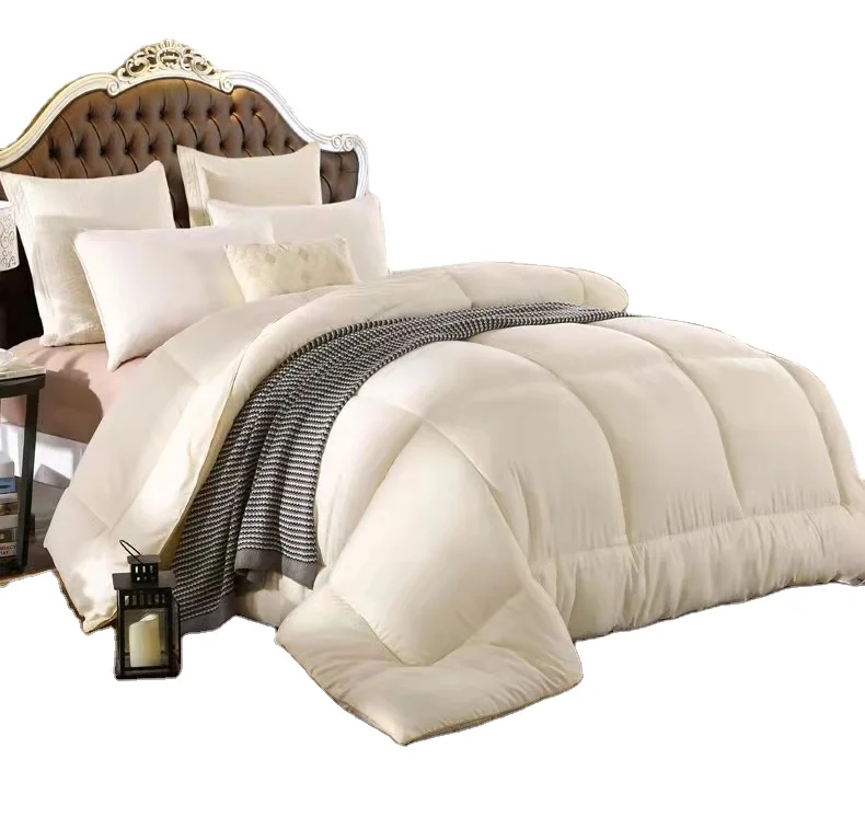 High-Quality-Hilton-Hotel-Used-400GSM-Microfiber-Filling-White-Silk-Quilt