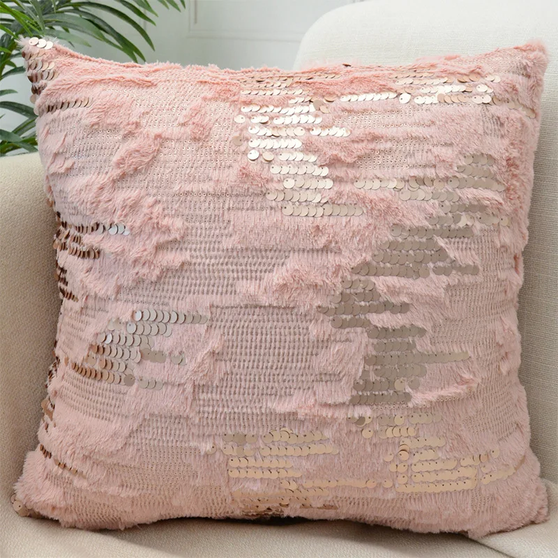 High-Quality-Luxury-Sequin-Modern-Style-Shaggy-Pillows-Plush-Square-Throw-Sofa-Pillow-for-Bed-and-Home-Decor