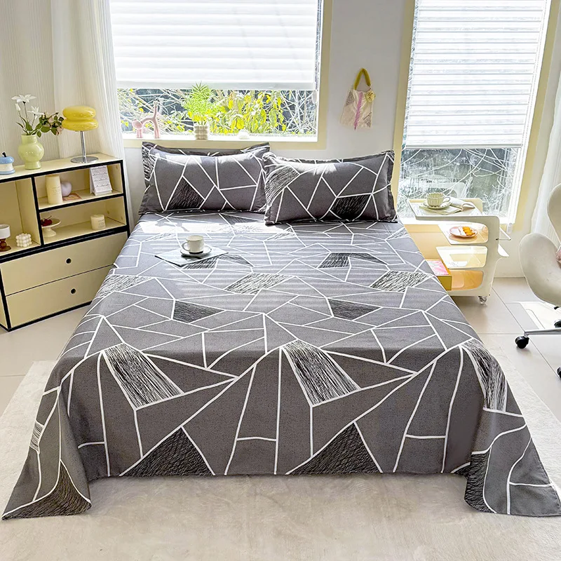 High-Quality-Machine-Washable-Multi-Size-Fitted-Flat-Bed-Sheets-for-Summer-Household