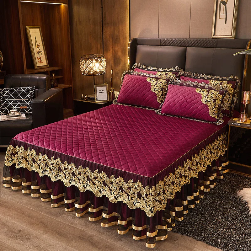 High-Quality-Quilted-Bed-Sheet-Skirts-Crystal-3PCS-Sets-Velvet-Bed-Skirt-Princess-Style-Thickened-Non-slip-Bedspread