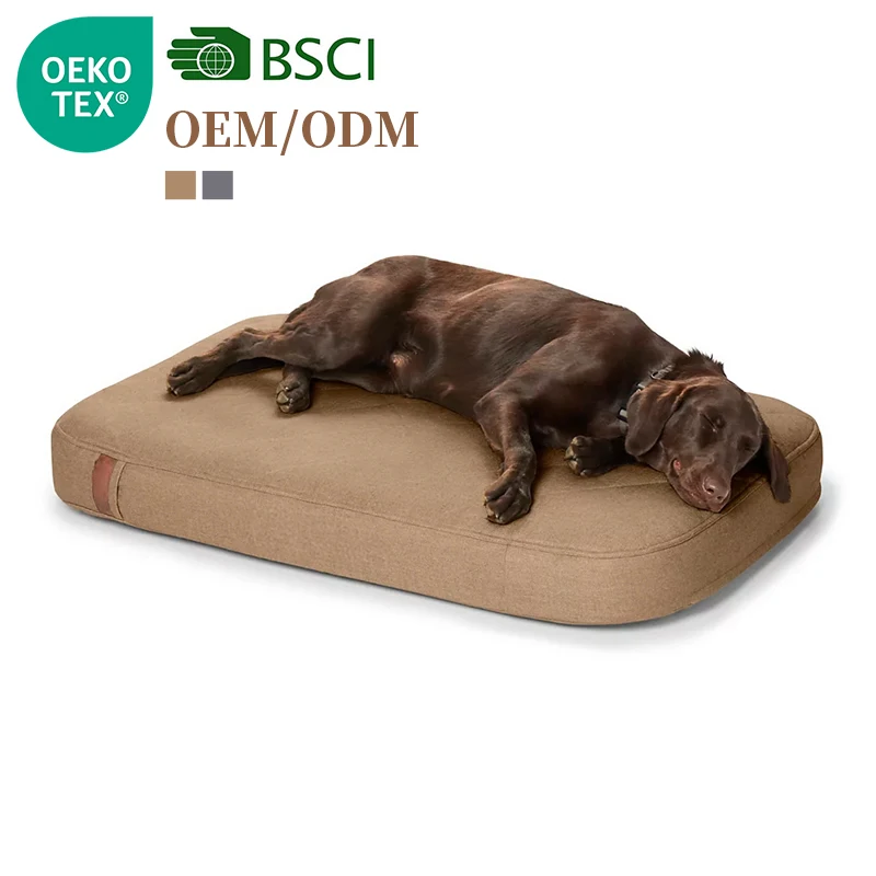 High-Quality-Rectangle-Dog-Cushion-Bed-Linen-Breathable-Fabric-Memory-Foam-Luxury-Dog-Mat-Bed
