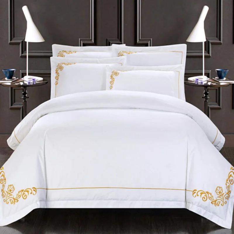 High-Quality-Soild-Embroidered-Cotton-Sheet-Set-of-4-Pieces-or-Can-Be-Customized-Comforter-Sets-Bedding-Luxury