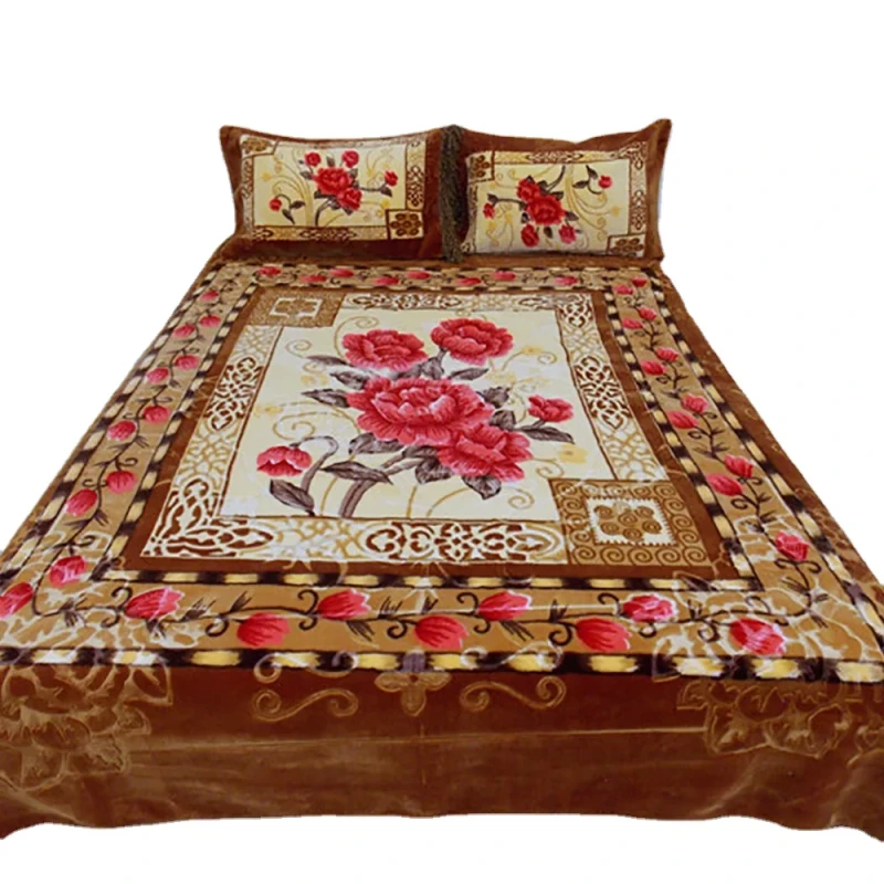 High-Quality-Super-Soft-Blanket-Bedding-Set-with-Pillow-case-Raschel-Blanket
