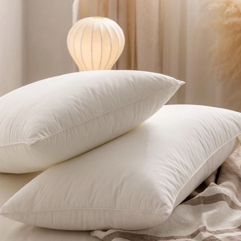 High-Quality-White-Neck-Solid-Bed-Pillow-Hotel-Collection-100-Cotton-Comfortable-Soft-Customizable-Anti-Pilling