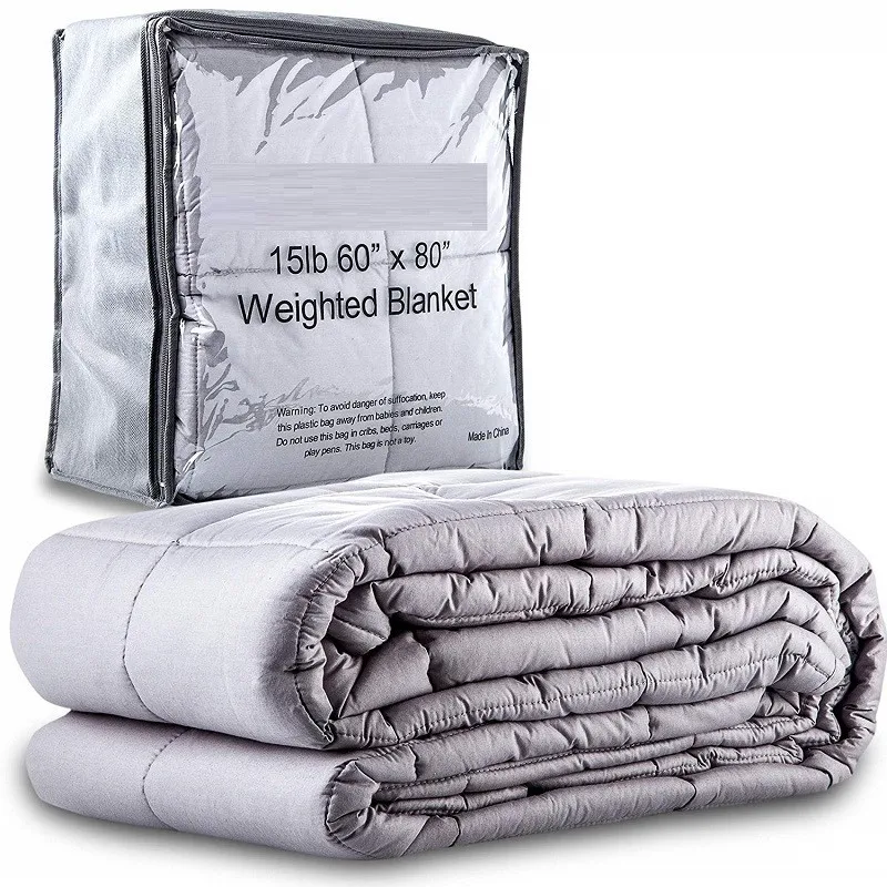 High-Thread-Count-100-Cotton-Weighted-Blanket-Filling-Glass-Blanket-15lbs-Factory-Offered