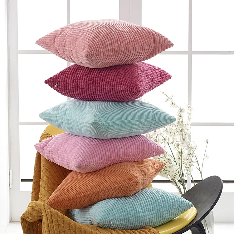 Home-Decor-18x18-Inch-Square-Solid-Velvet-Custom-Size-Throw-Pillow-Corduroy-Cushion-Cover