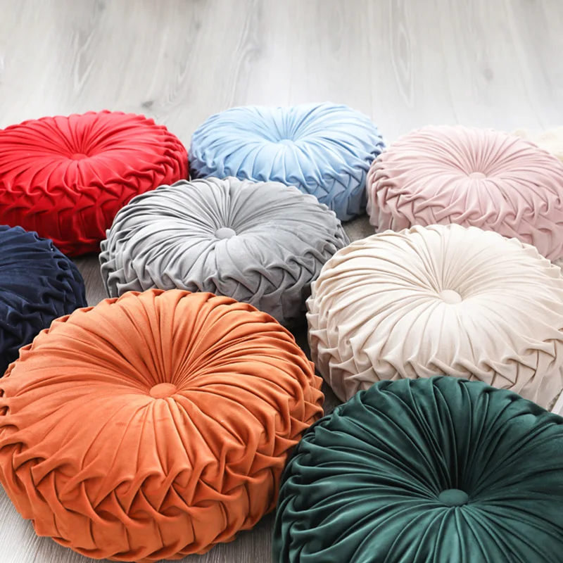 Home-Decor-Round-Floor-Throw-Pillow-Cover-Office-Chair-Polyester-Pumpkin-Decorative-Velvet-Floor-Cushions