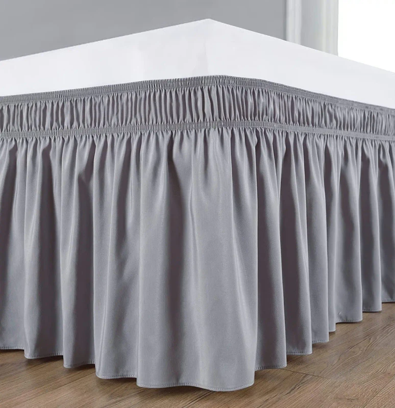 Home-Skirt-Bed-Set-Polyester-Pongee-Bed-Skirt-Frame-Wrap-Around-Cover-Dust-Ruffled-Solid-Bed-Skirt