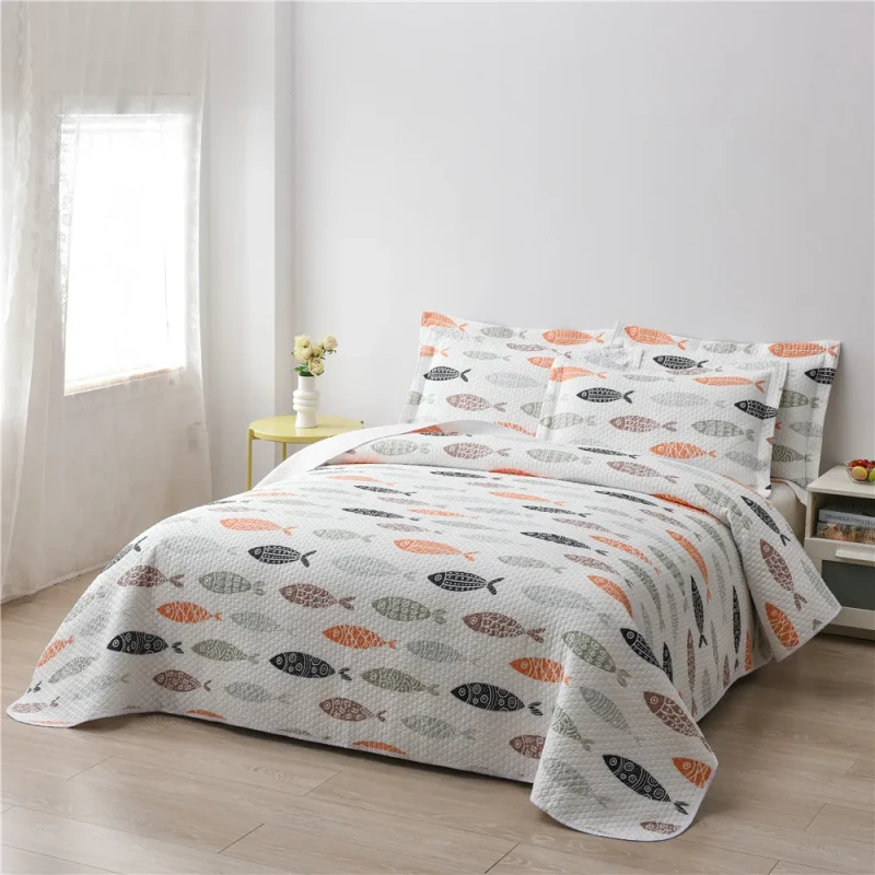Home-Textile-3-Pieces-Bed-Coverlets-Quilt-Sets-Printed-Home-Bedspread-Bedding-Set