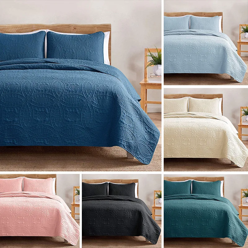 Home-Textiles-Modern-Quality-3-Piece-Duvet-Cover-Bedspread-Set-with-Microfiber-Fabric-Quilted-Summer-Comforter