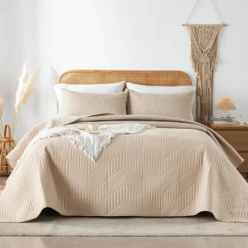 Home-Use-Microfiber-Polyester-Solid-Quilts-Bedspread-Set