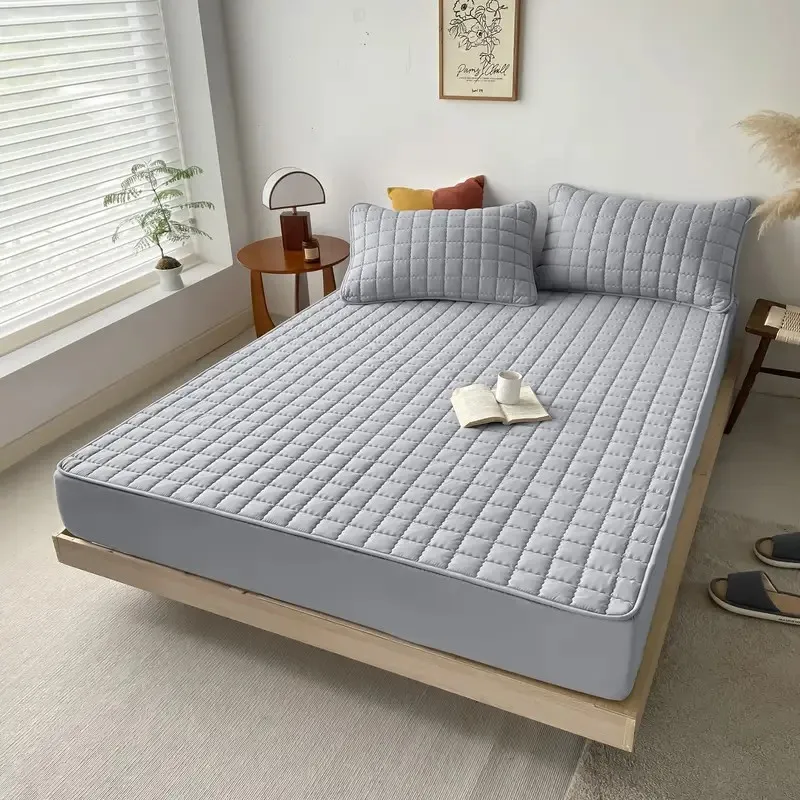 Home-Waterproof-Luxury-Bed-Protection-Pad-Quilted-Woven-Design-Soft-Breathable-Polyester-Material-Durable-Easy-Care-for-Hospital