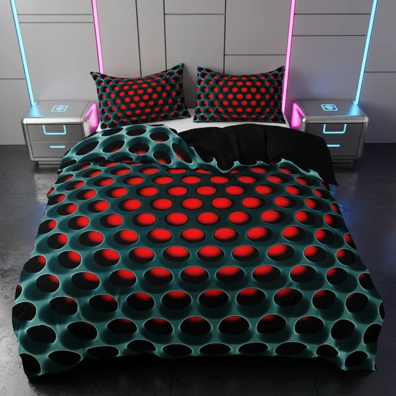 Honeycomb-Hole-Printed-Cartoon-Design-300TC-100-Polyester-Customizable-Three-Piece-Bedroom-Duvet-Cover-Set