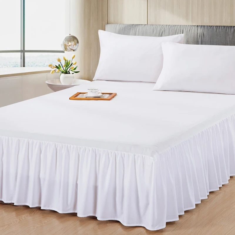 Honeymoon-Home-Textile-Custom-Elastic-Adjustable-White-Solid-100-Polyester-Bedding-Set-Bedsheet-Bed-Skirt