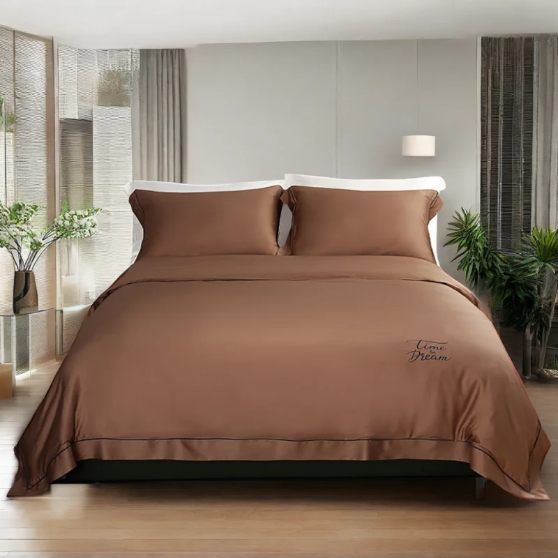 Honeymoon-Luxury-Bamboo-Bedding-Set-Relaxed-Nature-Texture-Queen-Size-Sheet-Pillowcase