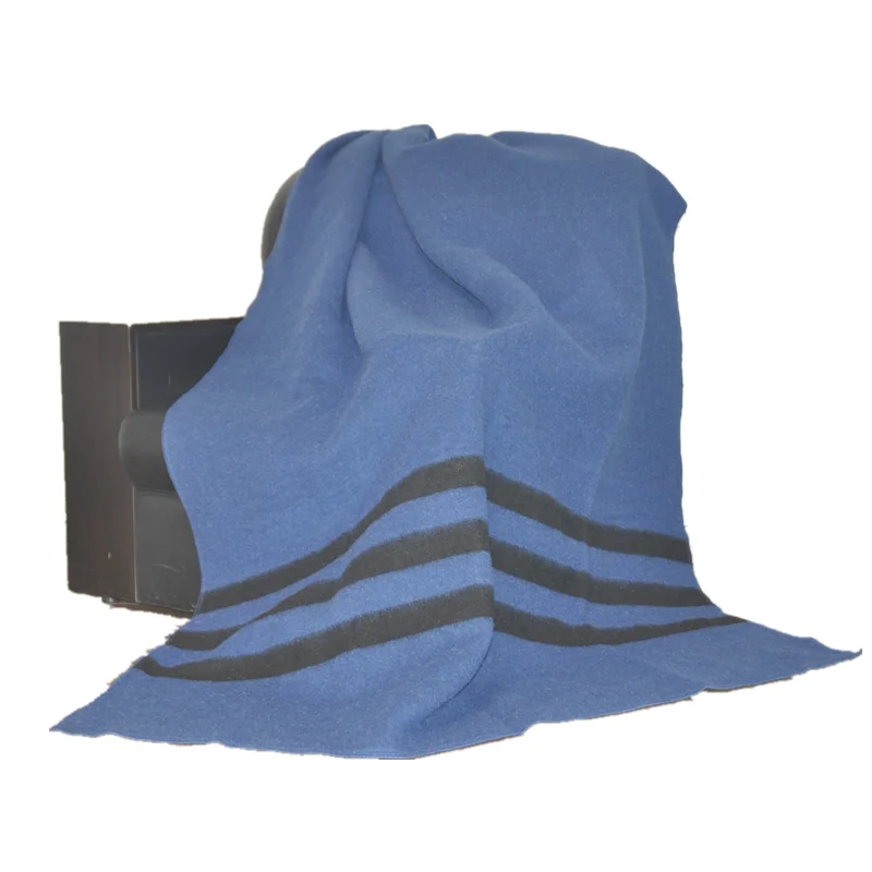 Hospital-Blankets-70-Wool-30-Polyester-Woven-Winter-Navy-Blue-Weighted-Blanket-OEKO-TEX-Certified