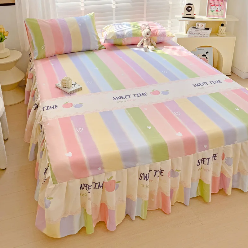 Hot-Selling-Bed-Skirts-Set-Double-Layer-Bedspread-Floral-Printed-Bed-Sheet-Bilateral-Bed-Skirt-Bedsheets