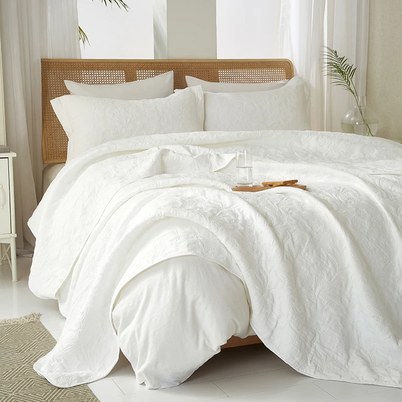 Hot-Selling-Holiday-Gift-Bed-Cover-Sets-Custom-Color-3pcs-Jacquard-Polyester-Cotton-Bedspread-Close-Skin-Soft-Coverlet-Quilt