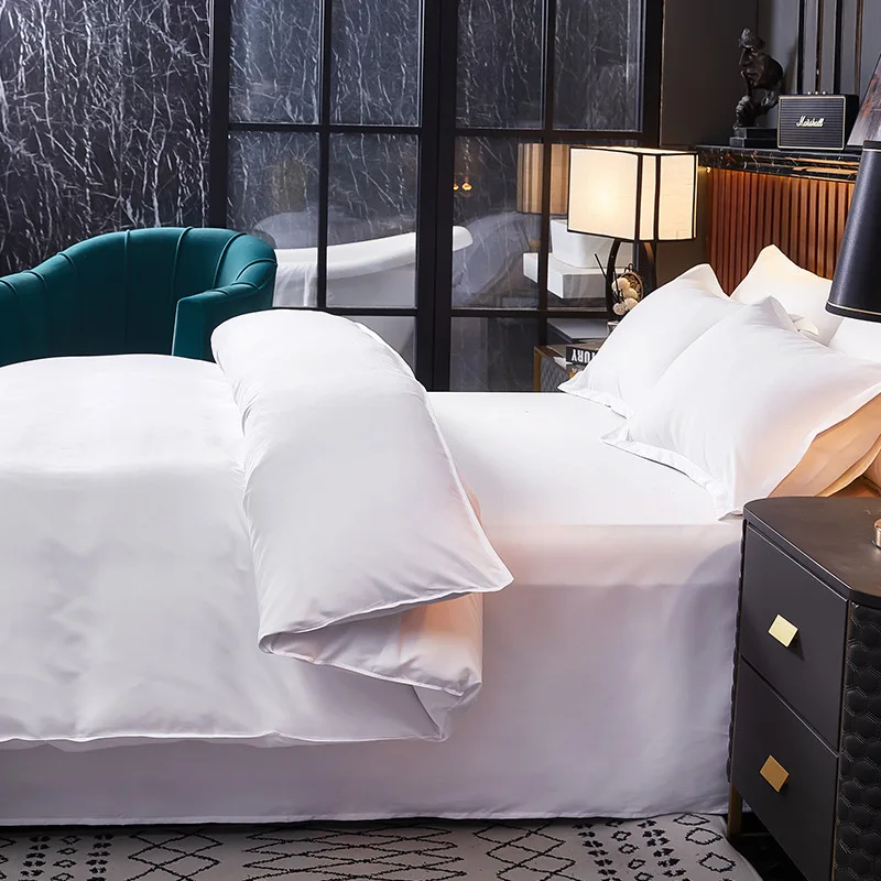 Hotel-400TC-Airbnb-Homes-House-Supplies-White-4-Pieces-Pillowcase-Bedsheet-Duvet-Cover-Bedding-Set-Queen-King