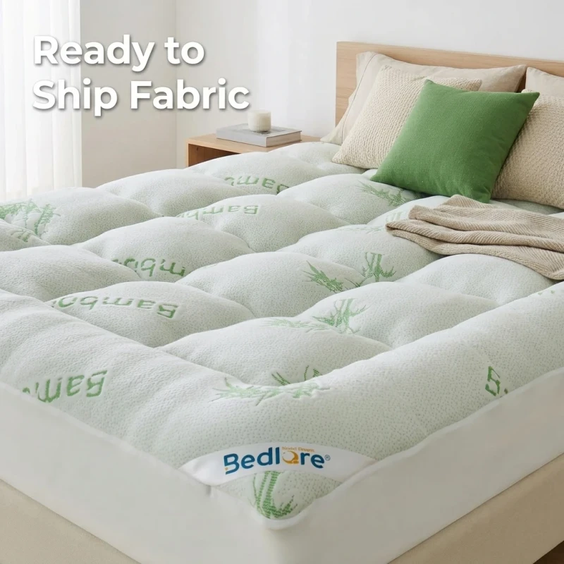 Hotel-Bamboo-Mattress-Topper-Queen-Size-OEKO-TEX-Quilted-Mattress-Pad-Extra-Thick-Noiseless-Cooling-Protector-Factory