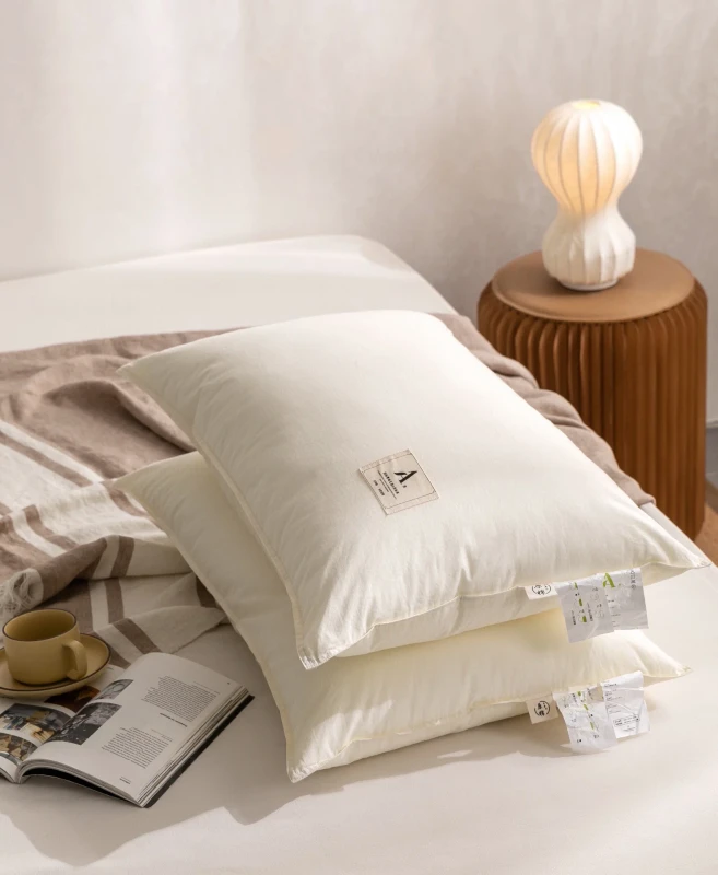 Hotel-Bed-Pillows-48x74Cm-Firm-White-Cotton-Woven-Head-Anti-Bacteria-200TC-Cotton-Pillow