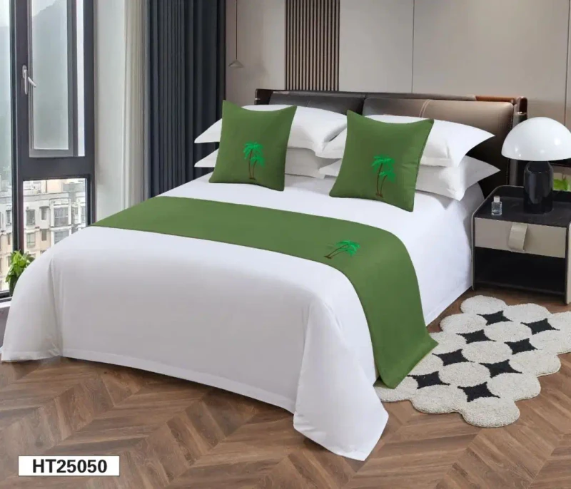 Hotel-Bed-Runner-Decorative-Strip-Pillow-Table-Runner-Set-Solid-Color-Geometric-Pattern-Guesthouse-Bed-Scarf-Cover
