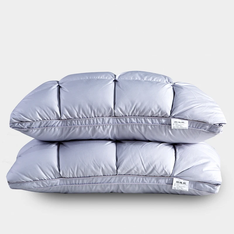 Hotel-Bed-Sleep-Down-Pillow-Pinched-Pleat-Design-White-Goose-Down-Feather-Pillows
