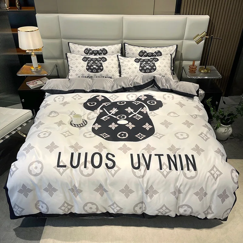 Hotel-Bedding-Bedroom-Quilts-Wash-Quilts-Cover-Printed-Bedding-Set-of-4-Pieces-Can-Be-Customized