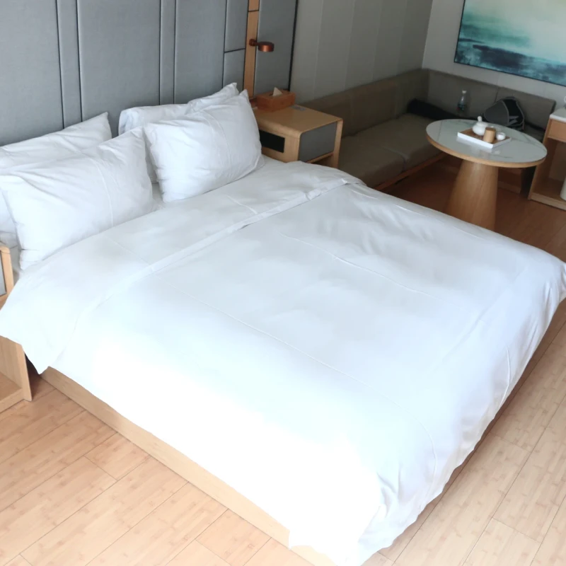 Hotel-Bedding-Set-100-Cotton-60-80-400-TC-White-Includes-Sheet-Pillowcase-Duvet-Cover