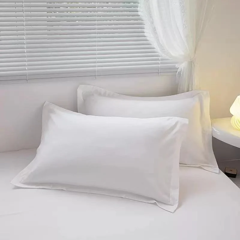 Hotel-Bedding-Set-100-Cotton-Sateen-Solid-Square-Envelope-Type-Pillowcase-White-Pillow-Cover