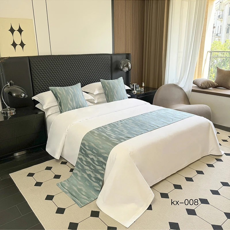 Hotel-Bedding-Set-Soft-Modern-Pillowcase-Cushion-and-Decorative-Bed-End-Flag-Towel-Runner-for-Bed-End