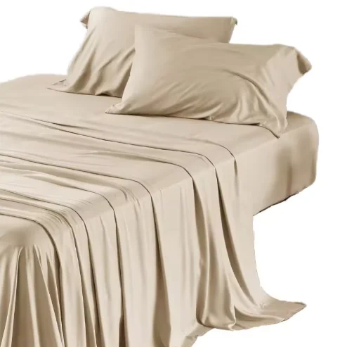 Hotel-Bedding-Set-White-Queen-King-Size-Flat-Fitted-Sheet-Eco-Friendly-Woven-Plain-Solid-Style-for-Home