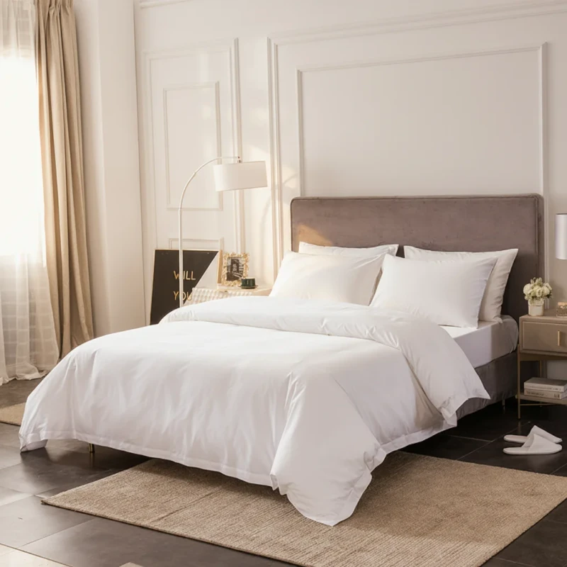 Hotel-Collection-Bedding-Set-White-Cotton-Queen-King-Hotel-Bed-Sheet-Set-Flat-Fitted-Sheet-Cotton